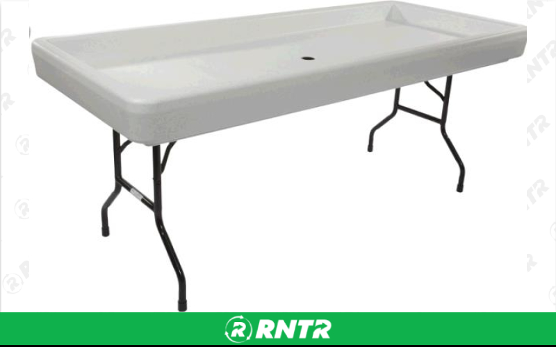 CHILLIN PRODUCTS COOLER -  6' FILL N' CHILL TABLE BLACK – For rent in maplewood, minnesota – Hejny Rental | RNTR.com – Image 1