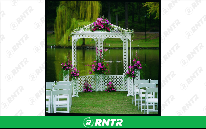 Generic GAZEBO LATTICE WHITE W/FLOWERS-TULL – For rent in uniontown, pennsylvania – Fayette Rental Solutions | RNTR.com – Image 1