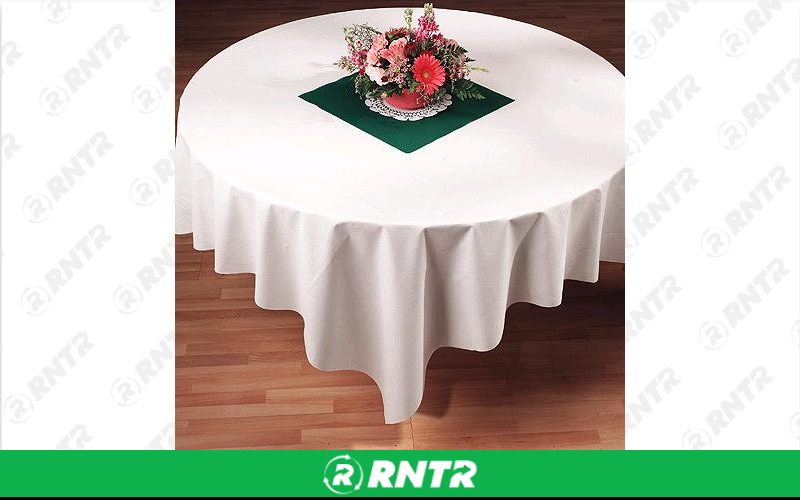 GENERIC LINEN -  62X62 WHITE RND TBL – For rent in maplewood, minnesota – Hejny Rental | RNTR.com – Image 1
