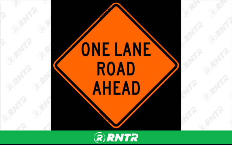 Generic ONE LANE AHEAD RIB 36 SIGN W/STAND – For rent in uniontown, pennsylvania – Fayette Rental Solutions | RNTR.com – Image 1