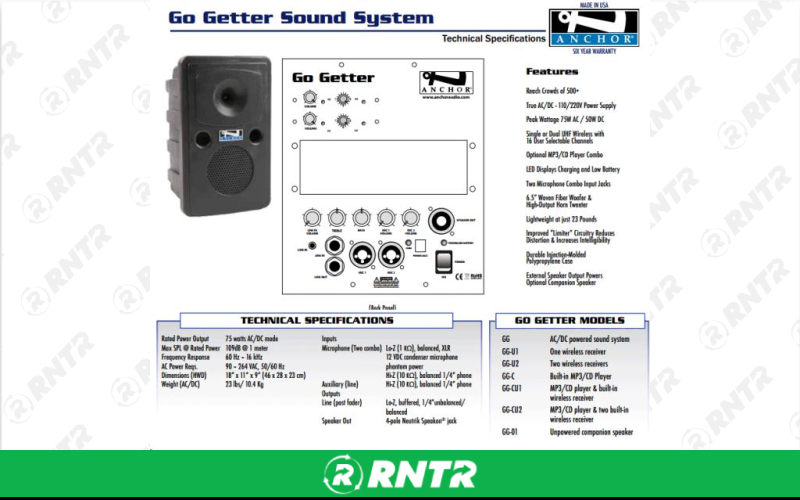 ANCHOR AUDIO PA SYSTEM -  WIRELESS 1 SPEAKER GO GETTER – For rent in maplewood, minnesota – Hejny Rental | RNTR.com – Image 1