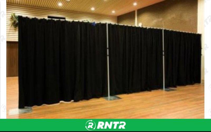 Generic 10' BLACK PIPE'N'DRAPE SECTION – For rent in Mount Airy, North Carolina – Cooke Rentals MA | RNTR.com – Image 1 of 1