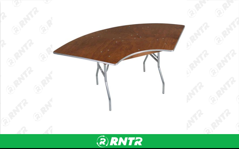 Generic 4' SERPENTINE TABLE – For rent in Mount Airy, North Carolina – Cooke Rentals MA | RNTR.com – Image 1 of 3