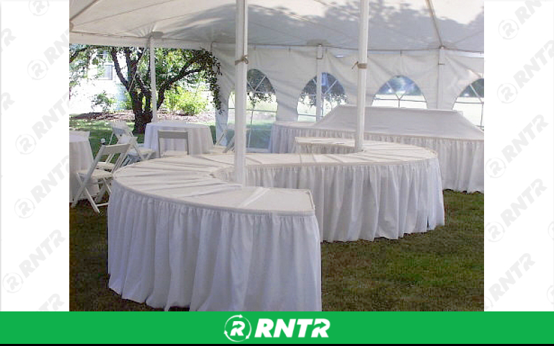 Generic 4' SERPENTINE TABLE – For rent in Mount Airy, North Carolina – Cooke Rentals MA | RNTR.com – Image 2 of 3