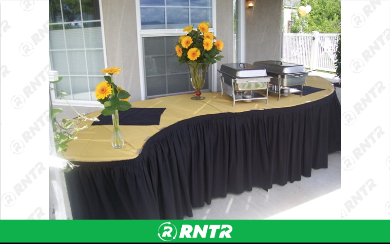 Generic 4' SERPENTINE TABLE – For rent in Mount Airy, North Carolina – Cooke Rentals MA | RNTR.com – Image 3 of 3