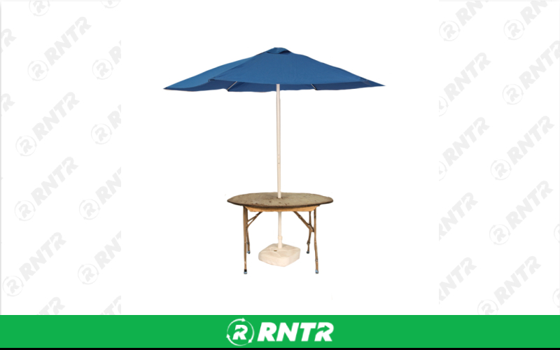 Generic 42 Wire Mesh Umbrella Table - 9ft Market Chocolate – For rent in Portland, Oregon – Peter Corvallis Productions | RNTR.com – Image 1 of 3