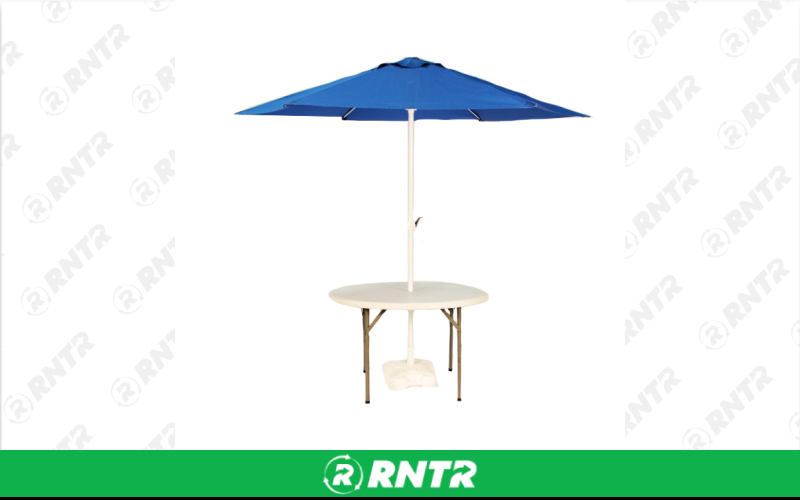 Generic 42 Wire Mesh Umbrella Table - 9ft Market Chocolate – For rent in Portland, Oregon – Peter Corvallis Productions | RNTR.com – Image 2 of 3