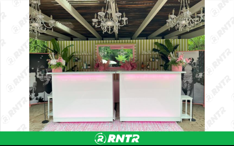 Generic 6' GLOSSY WHITE BAR – For rent in Fresno, California – Expo Party Rentals | RNTR.com – Image 1