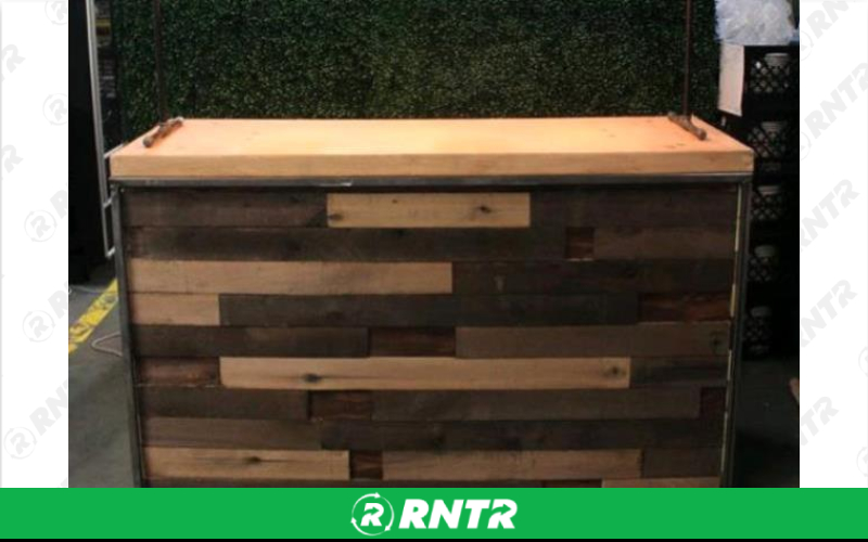 Generic 6' WOODEN SLAT BAR – For rent in Fresno, California – Expo Party Rentals | RNTR.com – Image 1