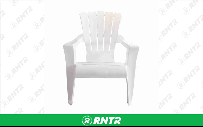 Generic Adirondack Chair -  White Plastic – For rent in Portland, Oregon – Peter Corvallis Productions | RNTR.com – Image 1 of 1
