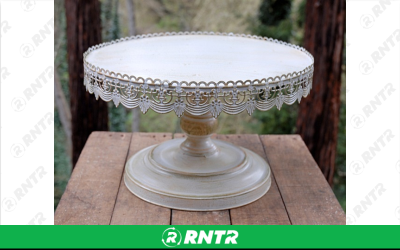 Generic ANTIQUE WHITE 16 RD. CAKE STAND – For rent in Mount Airy, North Carolina – Cooke Rentals MA | RNTR.com – Image 1 of 2