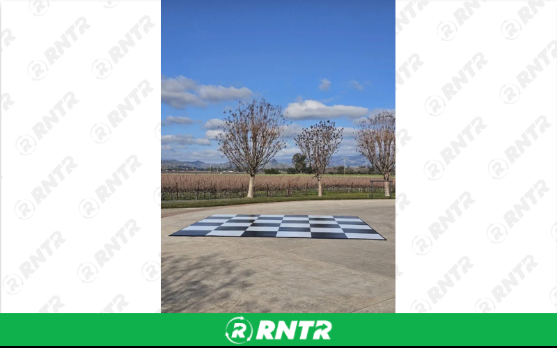First Dance Black and White Checkered Dance Floor - 3' x 3' Panel – For rent in rocklin, california – First Dance Dance Floors | RNTR.com – Image 1