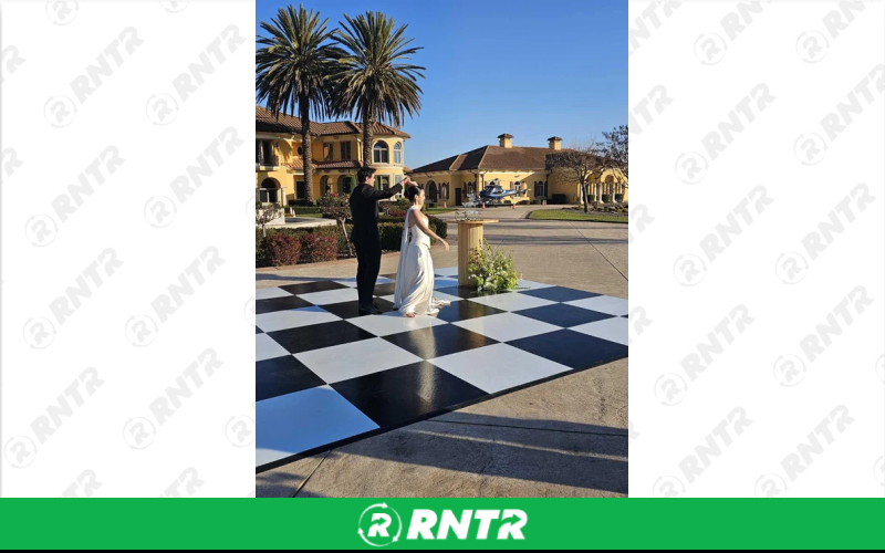 First Dance Black and White Checkered Dance Floor - 3' x 3' Panel – For rent in Rocklin, California – First Dance Dance Floors | RNTR.com – Image 2 of 3