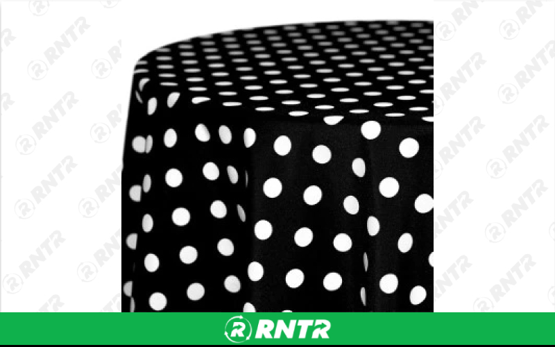  Black and White Polka Dot - 96in Round – For rent in englewood, colorado – Allwell Rents | RNTR.com – Image 1