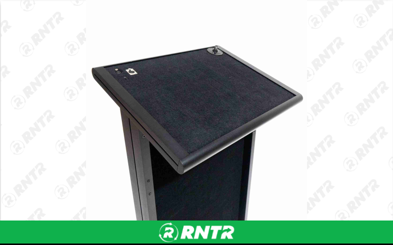 Generic Black Metal Podium – For rent in Portland, Oregon – Peter Corvallis Productions | RNTR.com – Image 1 of 2