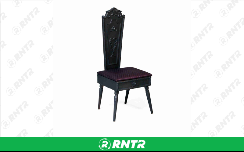 Generic Black Scroll Accent Chair – For rent in Portland, Oregon – Peter Corvallis Productions | RNTR.com – Image 1 of 1