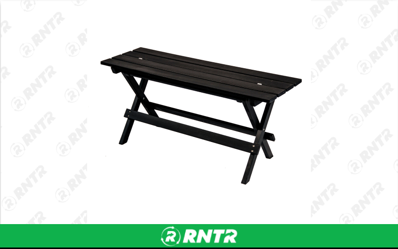 Generic Black Slat Folding Bench – For rent in Portland, Oregon – Peter Corvallis Productions | RNTR.com – Image 1 of 1