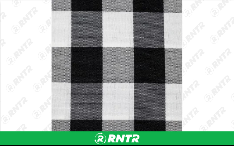 Check Linen - Black and White - 108in Round – For rent in Englewood, Colorado – Allwell Rents | RNTR.com – Image 1