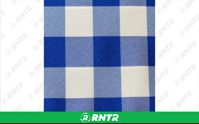 Check Linen - Blue and White - 13in x 120in Runner – For rent in Englewood, Colorado – Allwell Rents | RNTR.com – Image 1 of 1