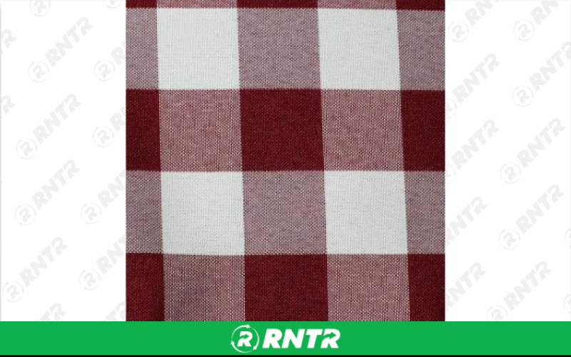  Check Linen - Burgundy and White - 90in x 156in Banquet – For rent in englewood, colorado – Allwell Rents | RNTR.com – Image 1