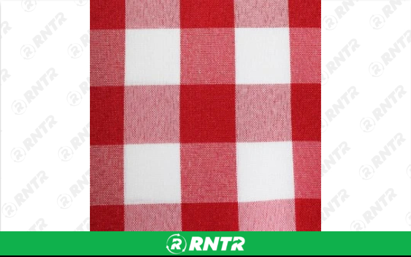  Check Linen - Red and White - 108in Round – For rent in englewood, colorado – Allwell Rents | RNTR.com – Image 1