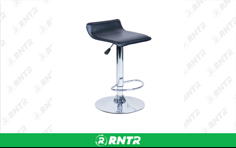Generic Chrome Flat Seat Bar Stool -  Black – For rent in Portland, Oregon – Peter Corvallis Productions | RNTR.com – Image 1 of 1