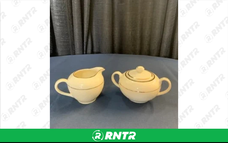  Cream Double Gold Sugar Bowl with Lid – For rent in englewood, colorado – Allwell Rents | RNTR.com – Image 1