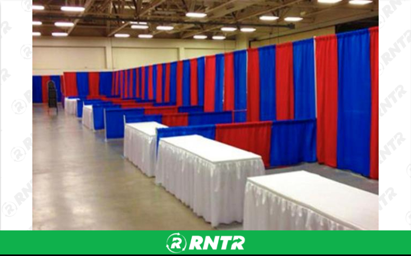 Generic Drape Panel 8' Black – For rent in Fresno, California – Expo Party Rentals | RNTR.com – Image 1 of 3