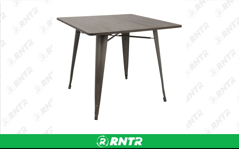 Generic Espresso Wood Square Table – For rent in Portland, Oregon – Peter Corvallis Productions | RNTR.com – Image 1 of 1
