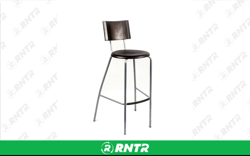 Generic Frosted Acrylic Black Bar Stool – For rent in Portland, Oregon – Peter Corvallis Productions | RNTR.com – Image 1 of 1