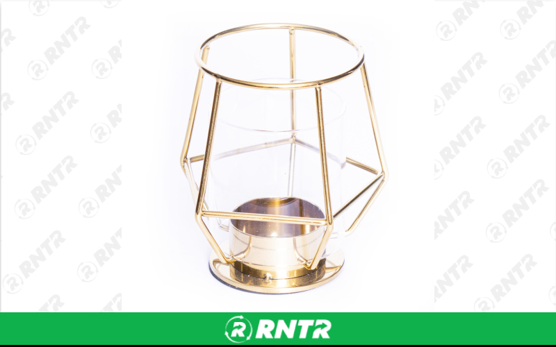 Generic Gold Geometric Pentagon Wire Votive Holder – For rent in Portland, Oregon – Peter Corvallis Productions | RNTR.com – Image 1