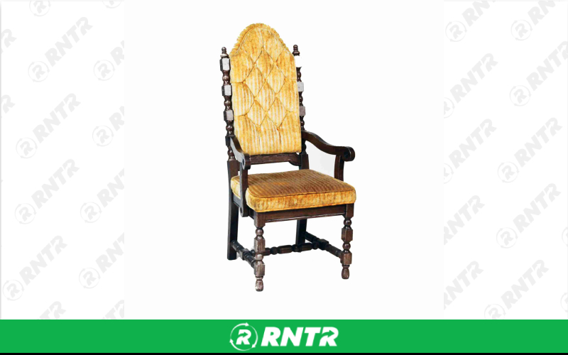 Generic Gold Velvet Hiback Frame Accent Chair – For rent in Portland, Oregon – Peter Corvallis Productions | RNTR.com – Image 1 of 1