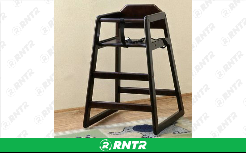 Generic HIGH CHAIR MAHOGANY – For rent in Mount Airy, North Carolina – Cooke Rentals MA | RNTR.com – Image 1 of 1