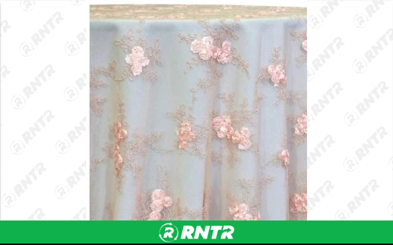  Lace Linen -Baby Rose Blush - 84in x 84in Overlay – For rent in englewood, colorado – Allwell Rents | RNTR.com – Image 1