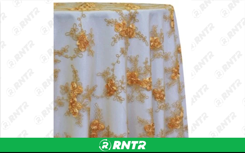  Lace Linen - Baby Rose Gold 84in x 84in overlay – For rent in Englewood, Colorado – Allwell Rents | RNTR.com – Image 1 of 1