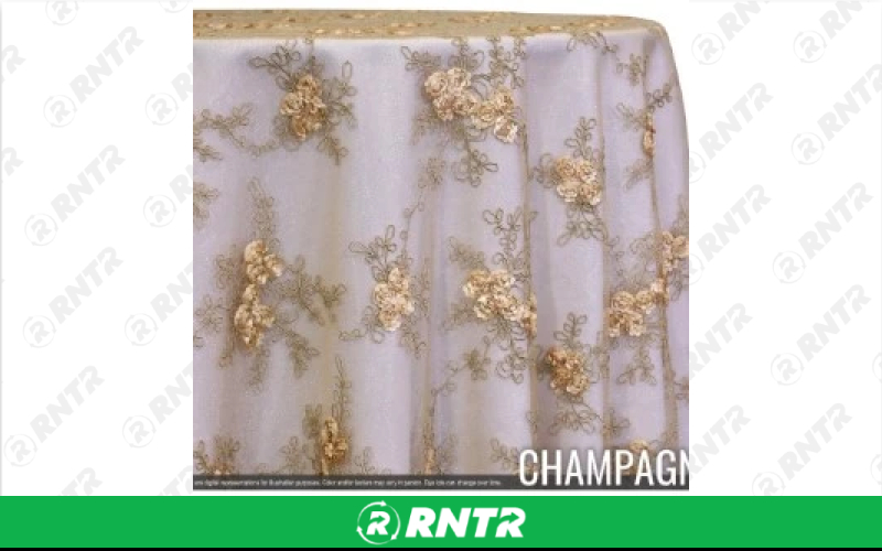 Lace Linen - Champagne Baby Rose - 84in x 84in Overlay – For rent in Englewood, Colorado – Allwell Rents | RNTR.com – Image 1 of 1
