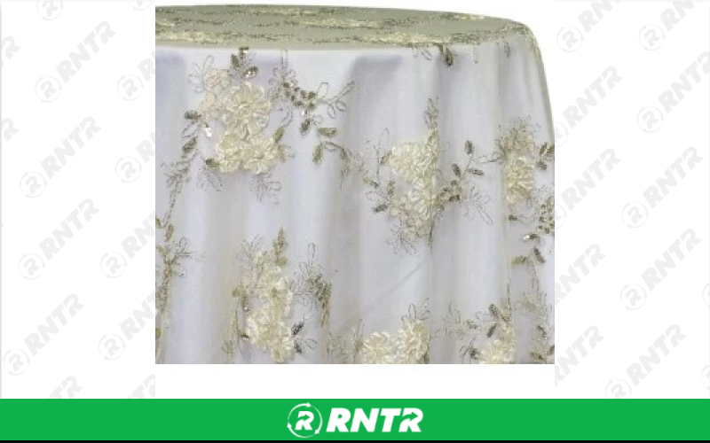  Lace Linen - Ivory Ribon Lace - 84in x 84in Overlay – For rent in englewood, colorado – Allwell Rents | RNTR.com – Image 1