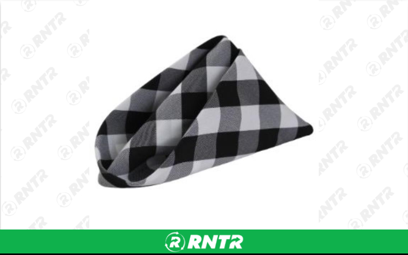 Generic LINEN VANTAGE 20x20 BLACK CHECK NAPKIN – For rent in Fresno, California – Expo Party Rentals | RNTR.com – Image 1 of 2