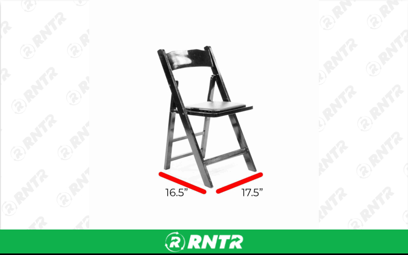 Generic Natural Wood Folding Chair with Padded Seat – For rent in Portland, Oregon – Peter Corvallis Productions | RNTR.com – Image 1 of 2