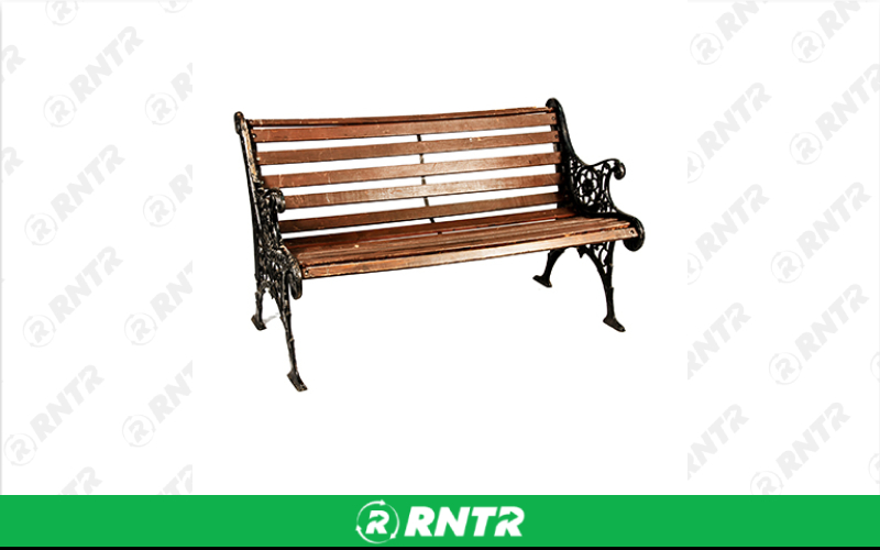 Generic Park Bench -  Wood -  Black Iron – For rent in Portland, Oregon – Peter Corvallis Productions | RNTR.com – Image 1 of 1
