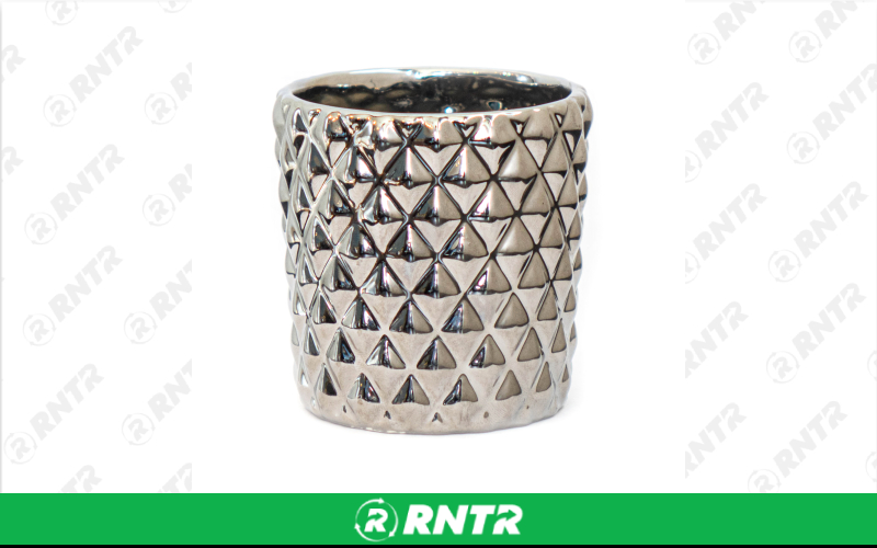 Generic Pine Cone Patterned Silver Votive – For rent in Portland, Oregon – Peter Corvallis Productions | RNTR.com – Image 1