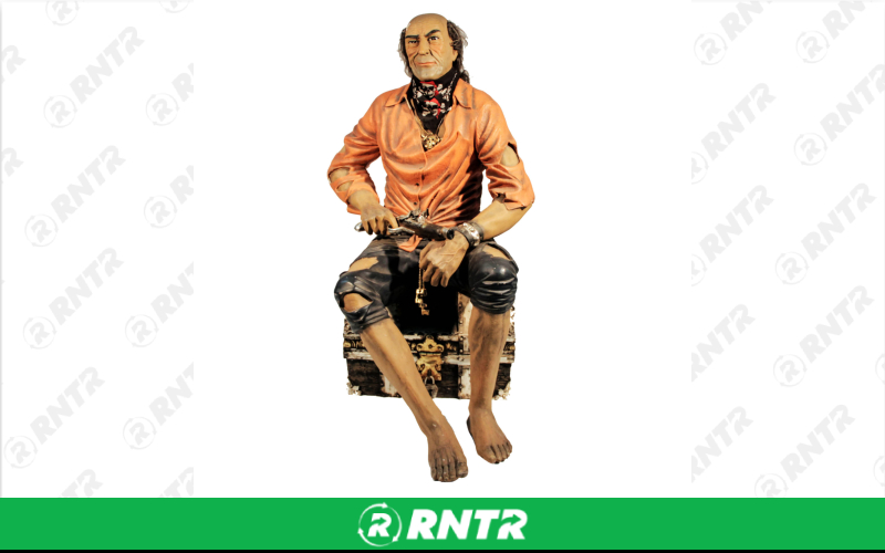 Generic Pirate Sitting on Treasure Chest -  4 1/2ft – For rent in Portland, Oregon – Peter Corvallis Productions | RNTR.com – Image 1