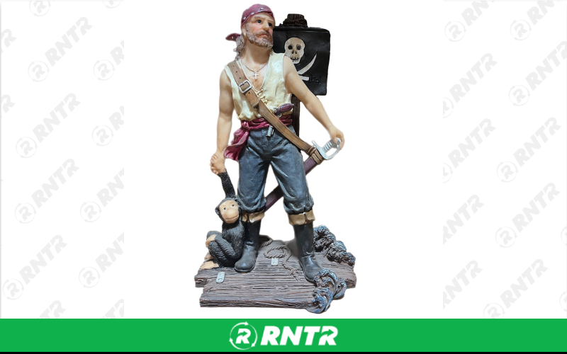 Generic Pirate Statue with Sword & Monkey -  12 – For rent in Portland, Oregon – Peter Corvallis Productions | RNTR.com – Image 1