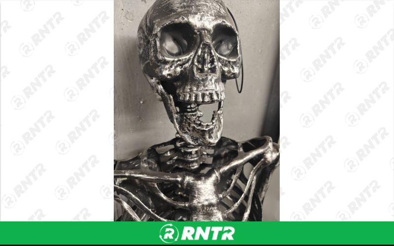 Michaels Craft Store Poseable 5 foot Silver &amp; Black Skeleton – For rent in Florissant, Missouri – Petes Action Rentals | RNTR.com – Image 2 of 6