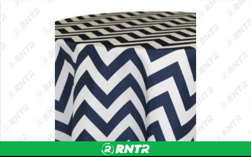 Print Chevron Linen - Navy - 13in x 120in Table Runner – For rent in Englewood, Colorado – Allwell Rents | RNTR.com – Image 1 of 1