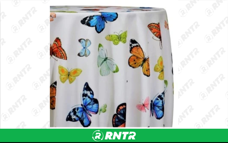  Print Linen - Butterfly - 90in x 156in Banquet – For rent in englewood, colorado – Allwell Rents | RNTR.com – Image 1