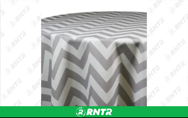  Print Linen - Grey White Chevron Table Runner - 13in x 120in Table Runner – For rent in englewood, colorado – Allwell Rents | RNTR.com – Image 1