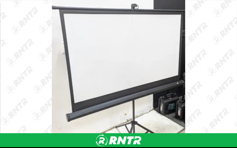  Projector Screen 52in x 30in H on adjustable stand – For rent in englewood, colorado – Allwell Rents | RNTR.com – Image 1