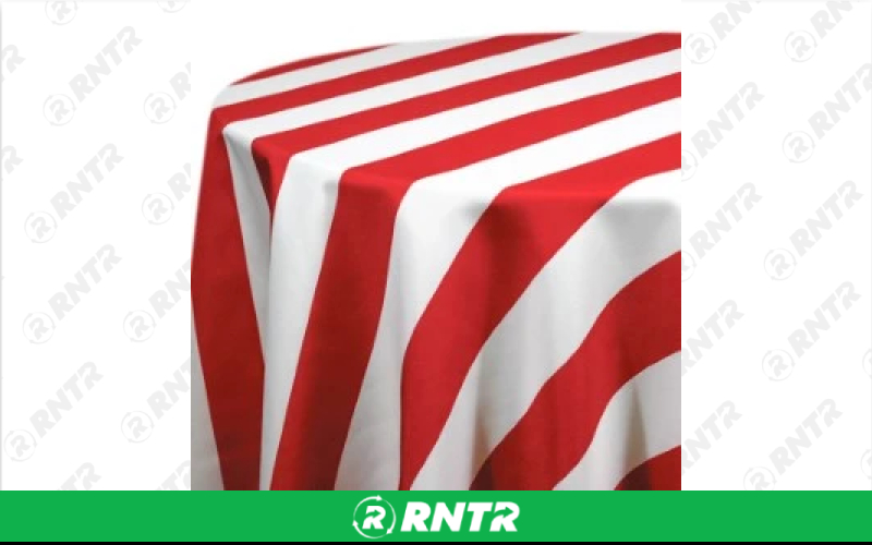  Red Cabana Stripe - 90in x 132in Banquet – For rent in englewood, colorado – Allwell Rents | RNTR.com – Image 1