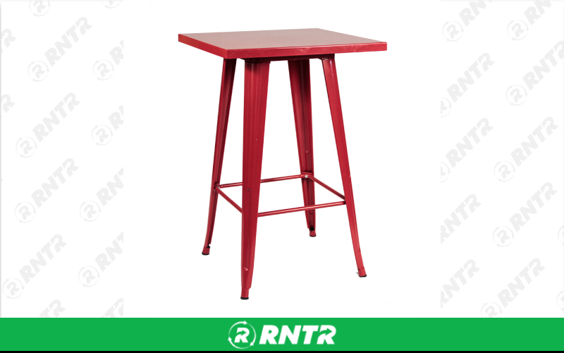 Generic Red Metal Bistro Table – For rent in Portland, Oregon – Peter Corvallis Productions | RNTR.com – Image 1 of 2